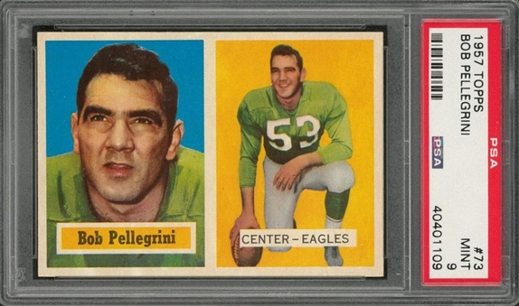 1957 Topps Football #73 Bob Pellegrini – PSA MINT 9